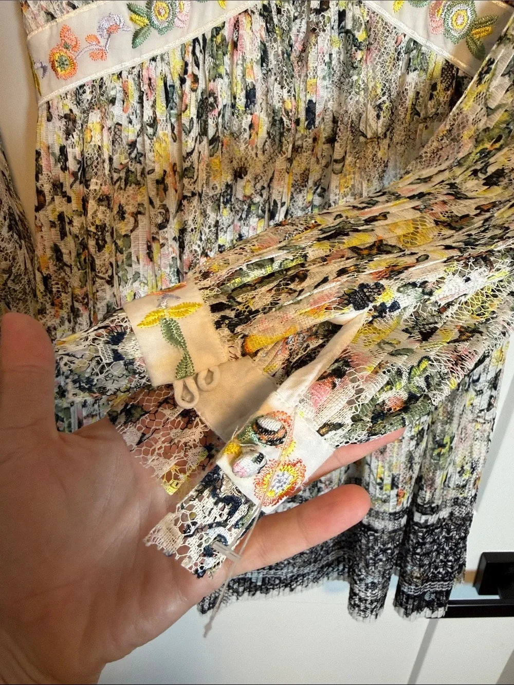 Free People Cherry Blossom Mini Dress in Ivory Multi -‎ size 6